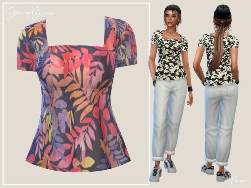 Springblouse By Paogae 1 Springblouse By Paogae Sims 4 CC