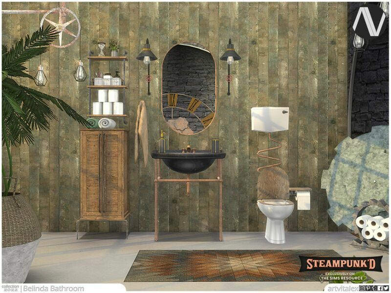 Steampunked | Belinda Bathroom By Artvitalex 1 Steampunked | Belinda Bathroom By Artvitalex Sims 4 CC