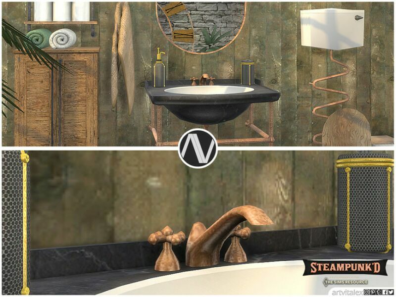 Steampunked | Belinda Bathroom By Artvitalex 3 sims 4 cc steampunked belinda bathroom by artvitalex 3