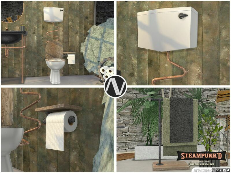Steampunked | Belinda Bathroom By Artvitalex 2 sims 4 cc steampunked belinda bathroom by artvitalex 4