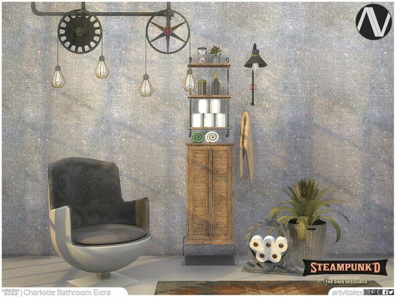 Steampunked | Charlotte Bathroom Extra By Artvitalex 1 Steampunked | Charlotte Bathroom Extra By Artvitalex Sims 4 CC