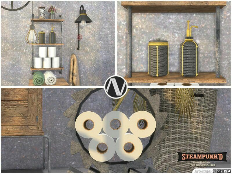Steampunked | Charlotte Bathroom Extra By Artvitalex 3 sims 4 cc steampunked charlotte bathroom extra by artvitalex 3