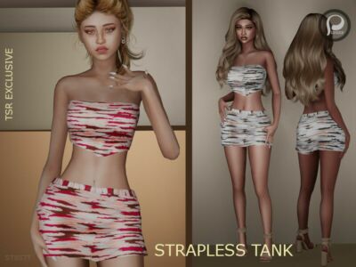 Strapless Tank By Pizazz Sims 4 CC