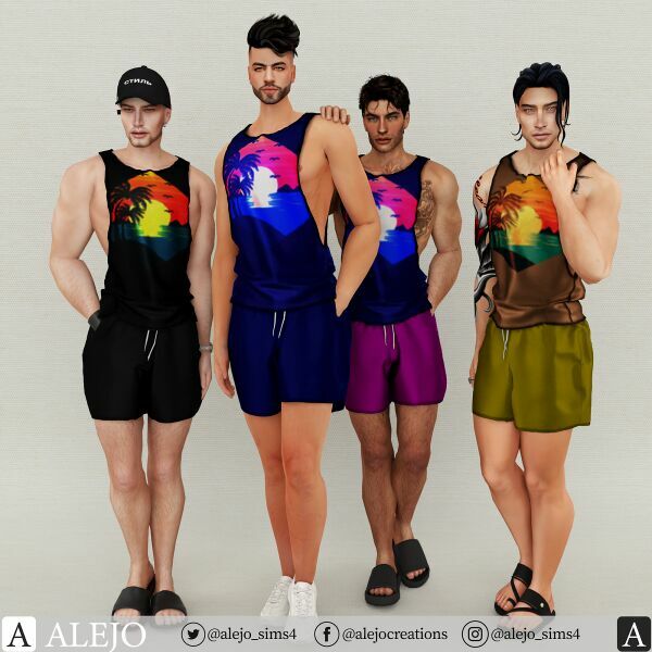 Summer Sleeveless Shirt “THE DOK” 3 sims 4 cc summer sleeveless shirt the dok 5