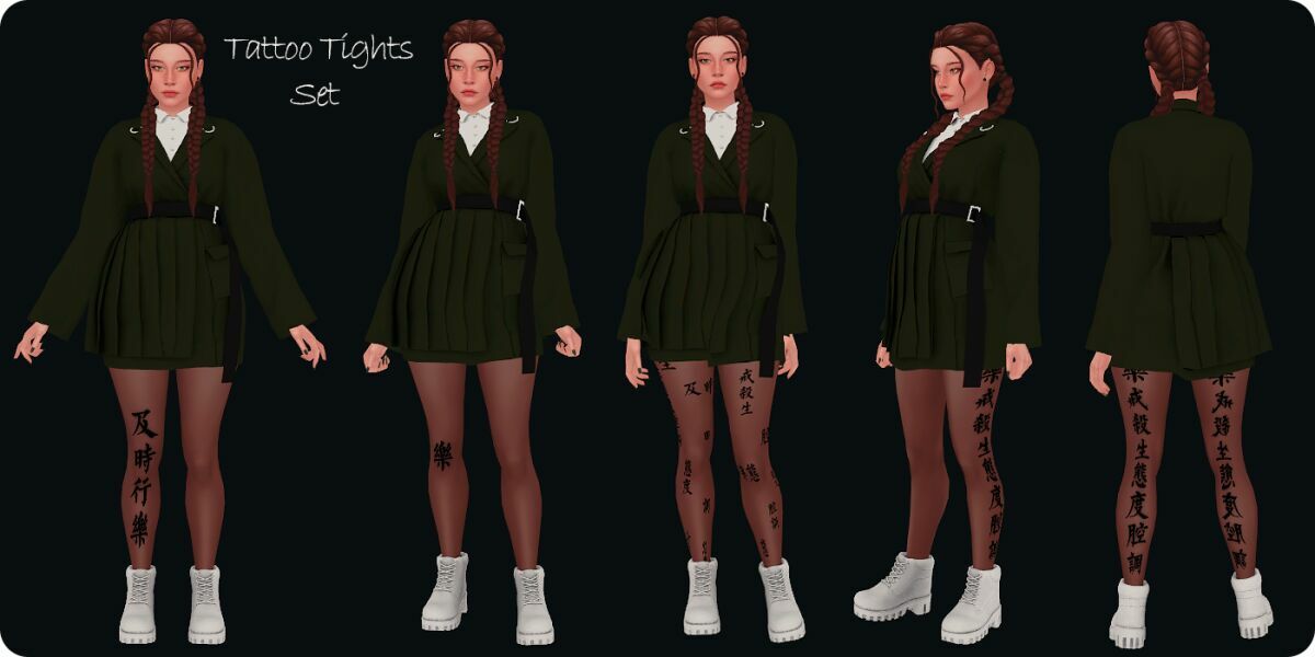Tattoo Tights SET Adult By Moonmoonsim 3 sims 4 cc tattoo tights set adult by moonmoonsim 2