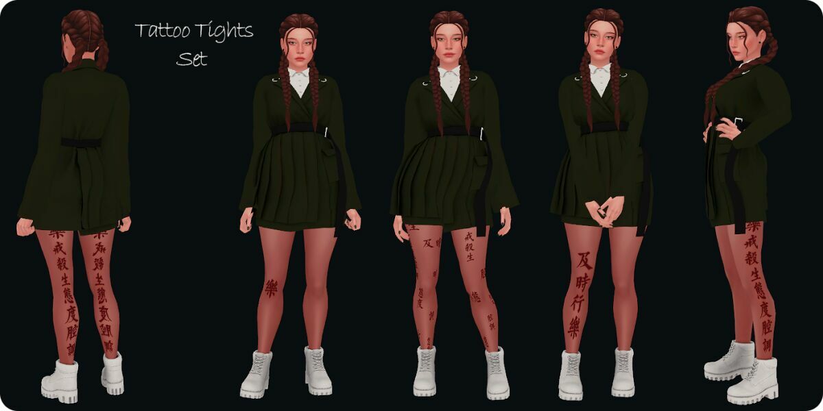 Tattoo Tights SET Adult By Moonmoonsim 2 sims 4 cc tattoo tights set adult by moonmoonsim 3