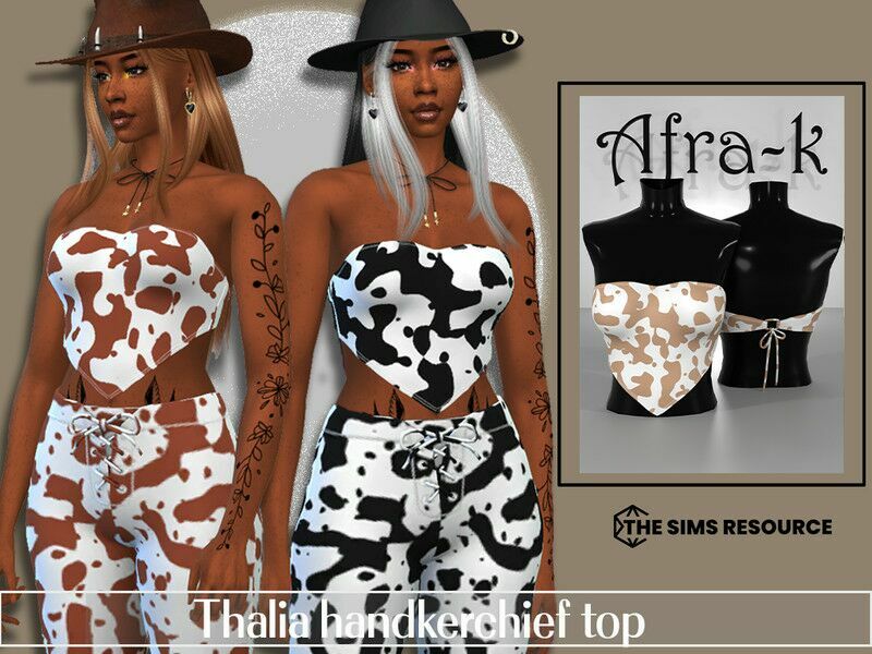 Thalia Handkerchief TOP By Akaysims 1 Thalia Handkerchief TOP By Akaysims Sims 4 CC