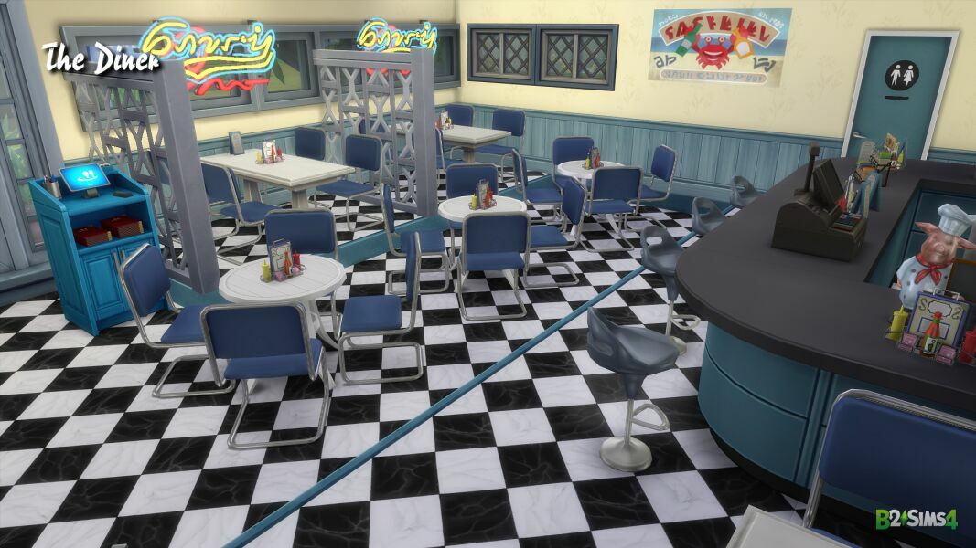 The Bayside Diner & Surf Club 7 sims 4 cc the bayside diner surf club 4