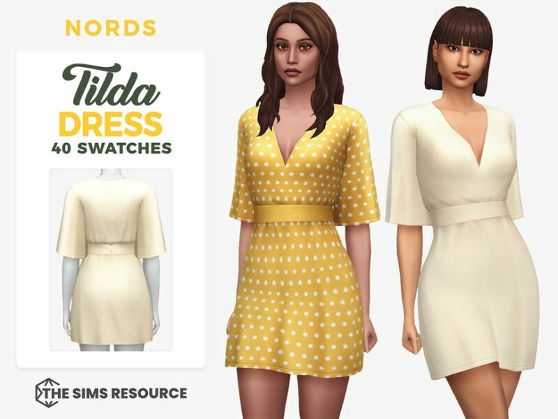 Tilda Dress By Nords 1 Tilda Dress By Nords Sims 4 CC