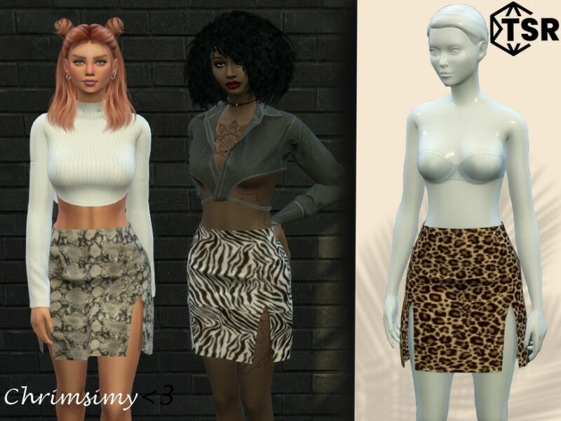 TWO Slit Skirt By Chrimsimy 1 TWO Slit Skirt By Chrimsimy Sims 4 CC