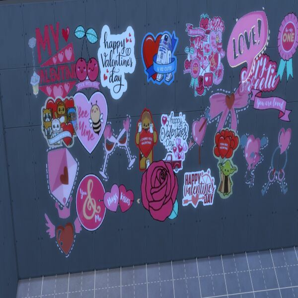 Valentine’S DAY Stickers By Moonlightsimmer 1 Valentine’S DAY Stickers By Moonlightsimmer Sims 4 CC