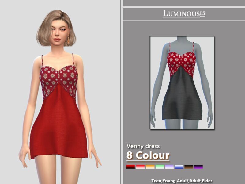 Venny Dress By Luminousls 1 Venny Dress By Luminousls Sims 4 CC