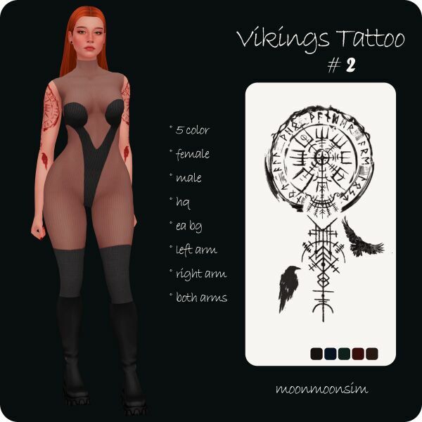 Vikings Tattoo 2 By Moonmoonsim 1 Vikings Tattoo 2 By Moonmoonsim Sims 4 CC