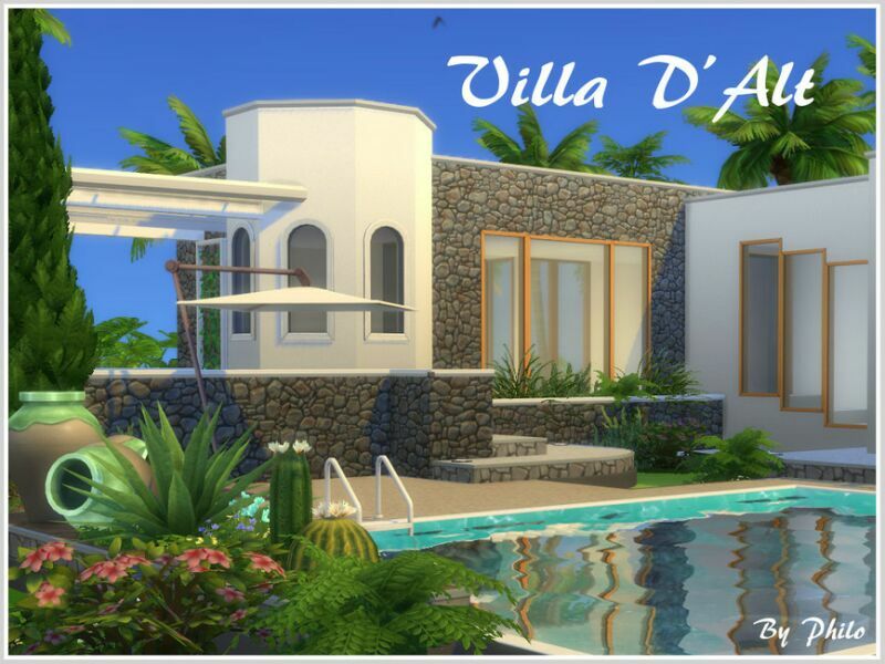 Villa D’Alt_Empty Shell (NO CC) By Philo 1 Villa D’Alt_Empty Shell (NO CC) By Philo Sims 4 CC