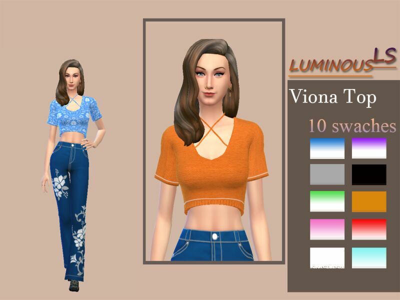 Viona TOP By Luminousls 1 Viona TOP By Luminousls Sims 4 CC