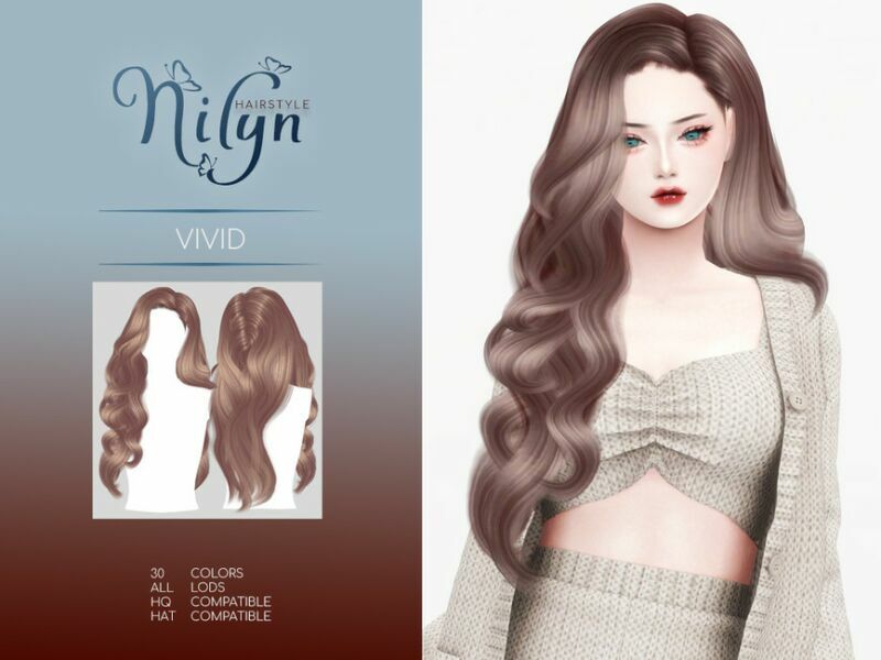 Vivid Hair – NEW Mesh By Nilyn 1 Vivid Hair – NEW Mesh By Nilyn Sims 4 CC