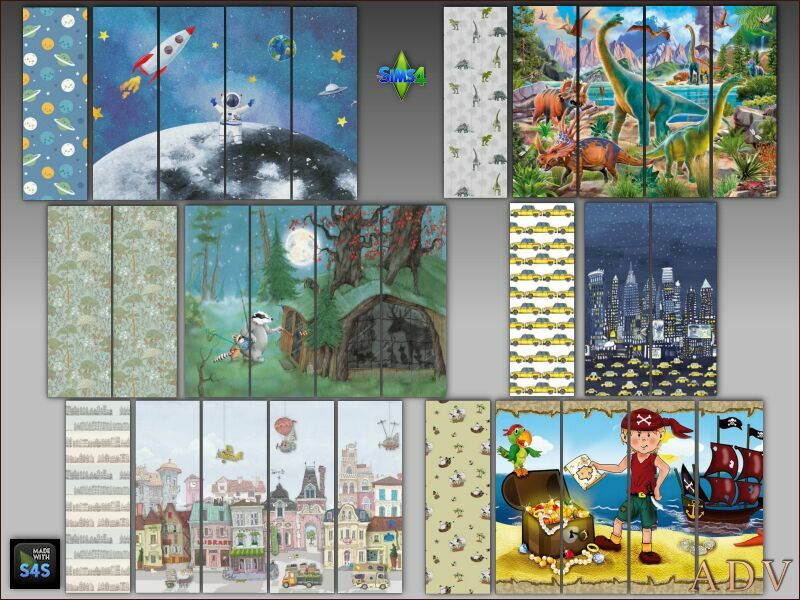 Wallpapers For BOY Room 1 Wallpapers For BOY Room Sims 4 CC