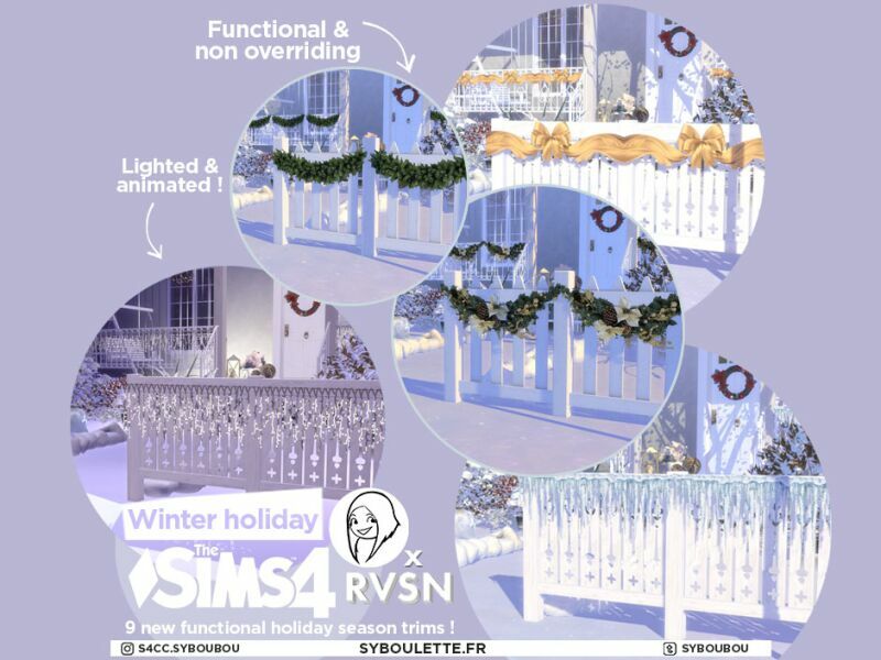 Winter Holiday Decor Trims By Syboulette 1 Winter Holiday Decor Trims By Syboulette Sims 4 CC