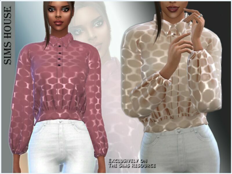 Women’S Silk Blouse 1 Women’S Silk Blouse Sims 4 CC