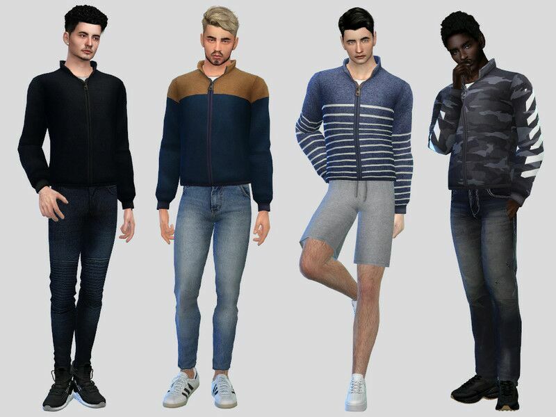 ZIP Sweater 1 ZIP Sweater Sims 4 CC