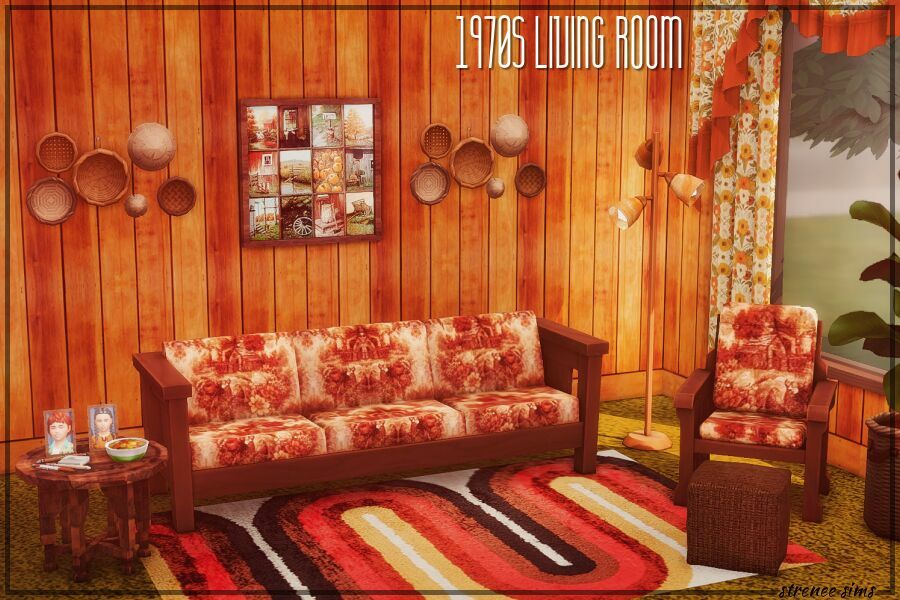 1970S Living Room 1 1970S Living Room Sims 4 CC