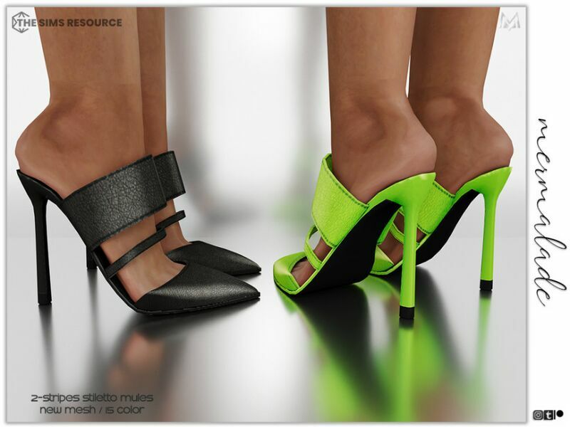 2 Stripes Stiletto Mules S49 By Mermaladesimtr 1 2 Stripes Stiletto Mules S49 By Mermaladesimtr Sims 4 CC