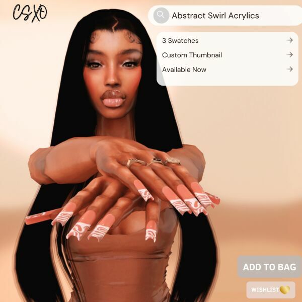 Abstract Swirl Acrylics 🤎 1 Abstract Swirl Acrylics 🤎 Sims 4 CC