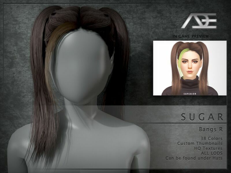 ADE – Sugar (Bangs R) 1 ADE – Sugar (Bangs R) Sims 4 CC