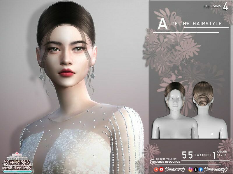 Adeline Hairstyle 1 Adeline Hairstyle Sims 4 CC