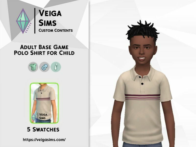 Adult BG Polo Shirt For Child 1 Adult BG Polo Shirt For Child Sims 4 CC