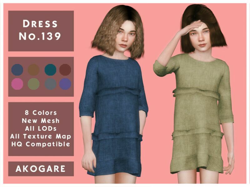 Akogare Dress NO.139 By _Akogare_ 1 Akogare Dress NO.139 By _Akogare_ Sims 4 CC