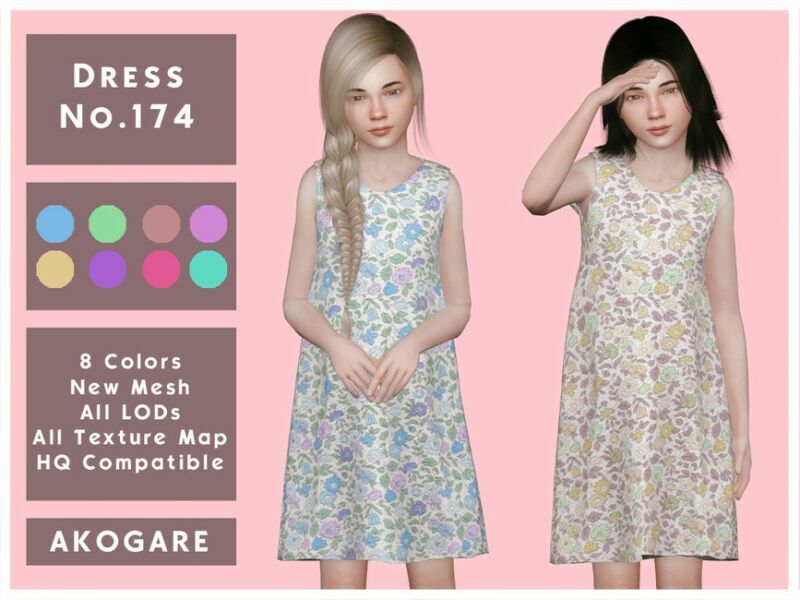 Akogare Dress NO.174 By _Akogare_ 1 Akogare Dress NO.174 By _Akogare_ Sims 4 CC