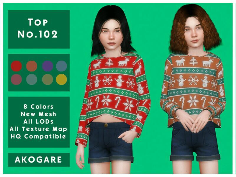 Akogare TOP NO.102 By _Akogare_ 1 Akogare TOP NO.102 By _Akogare_ Sims 4 CC