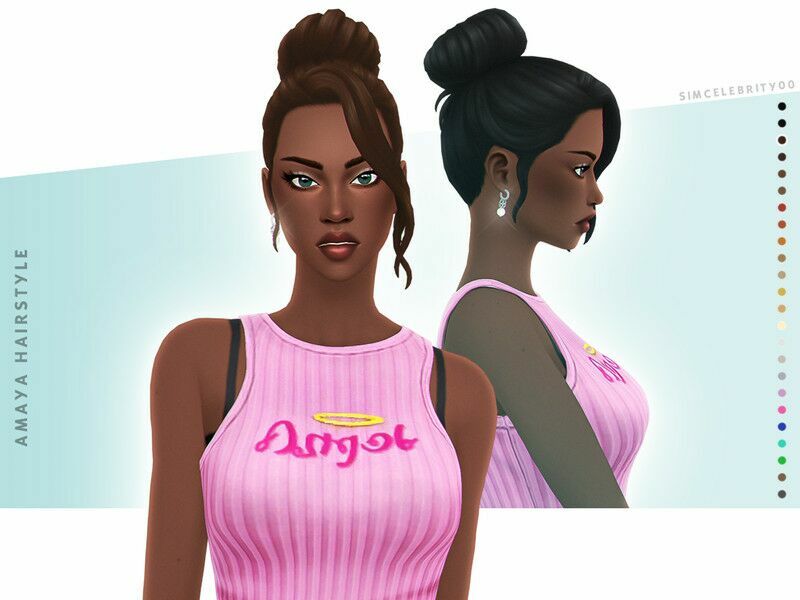 Amaya Hairstyle 1 Amaya Hairstyle Sims 4 CC
