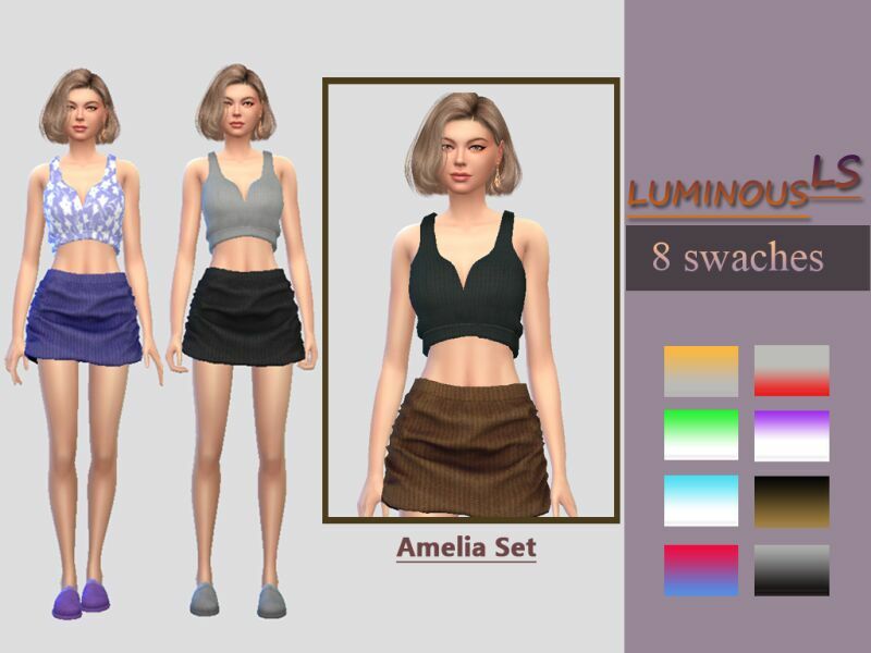 Amelia SET By Luminousls 1 Amelia SET By Luminousls Sims 4 CC