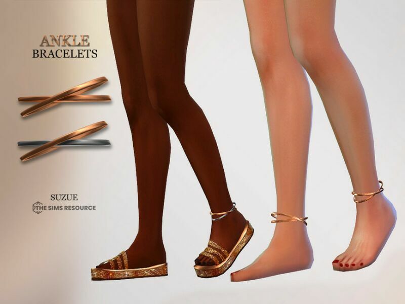 Ankle Bracelets (Left Side) By Suzue 1 Ankle Bracelets (Left Side) By Suzue Sims 4 CC