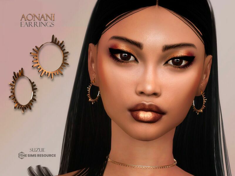 Aonani Earrings By Suzue 1 Aonani Earrings By Suzue Sims 4 CC
