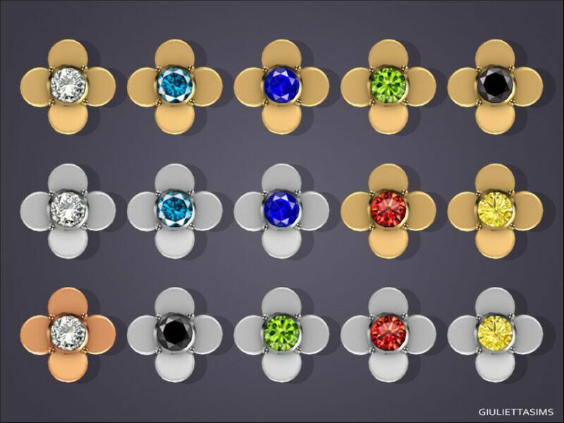 Ashley Crystal Flower Earrings By Feyona 2 sims 4 cc ashley crystal flower earrings by feyona 2