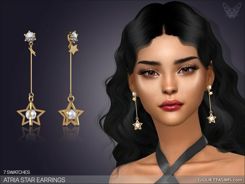 Atria Star Earrings By Giulietta 1 Atria Star Earrings By Giulietta Sims 4 CC