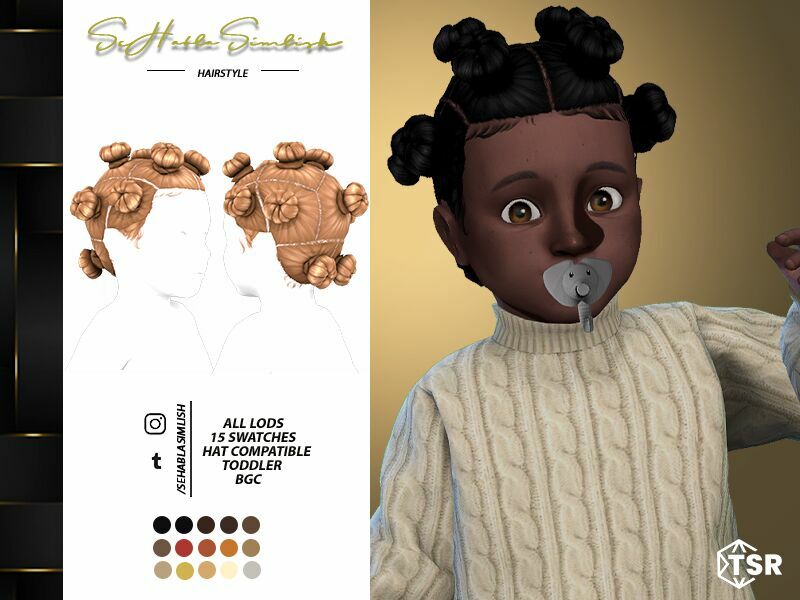 Bantu Knots Hairstyle (Toddler) By Sehablasimlish 1 Bantu Knots Hairstyle (Toddler) By Sehablasimlish Sims 4 CC