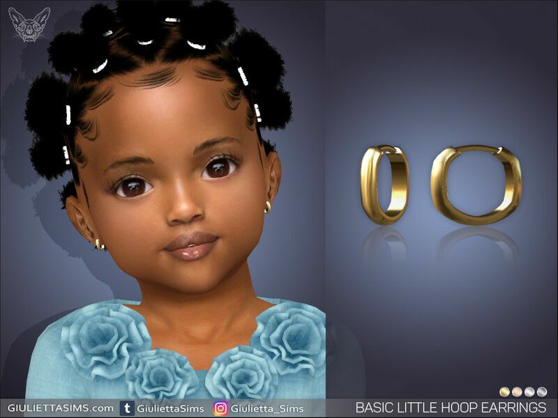 Basic Little Hoop Earrings For Toddlers / Earrings 1 Basic Little Hoop Earrings For Toddlers / Earrings Sims 4 CC