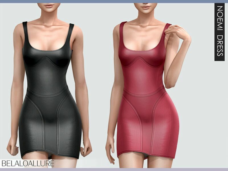 Belaloallure_Noemi Leather Dress (Patreon) By Belal1997 1 Belaloallure_Noemi Leather Dress (Patreon) By Belal1997 Sims 4 CC