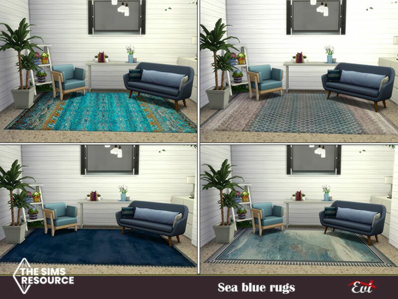 Blue SEA Rugs By EVI 2 sims 4 cc blue sea rugs by evi 2