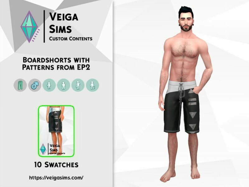 Boardshorts With Patterns From EP2 1 Boardshorts With Patterns From EP2 Sims 4 CC