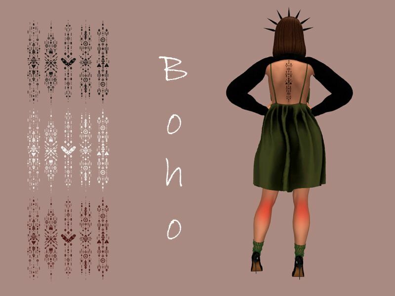 Boho Tattoo By Moonmoonsim 1 Boho Tattoo By Moonmoonsim Sims 4 CC