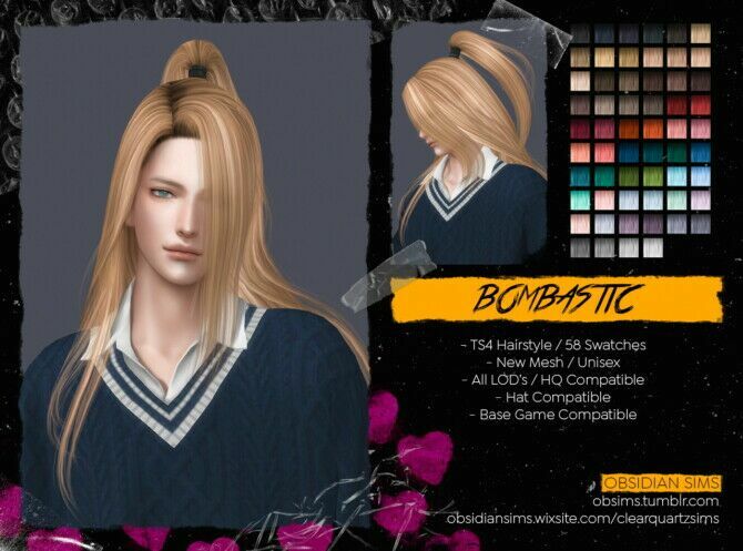 Bombastic Hairstyle 1 Bombastic Hairstyle Sims 4 CC