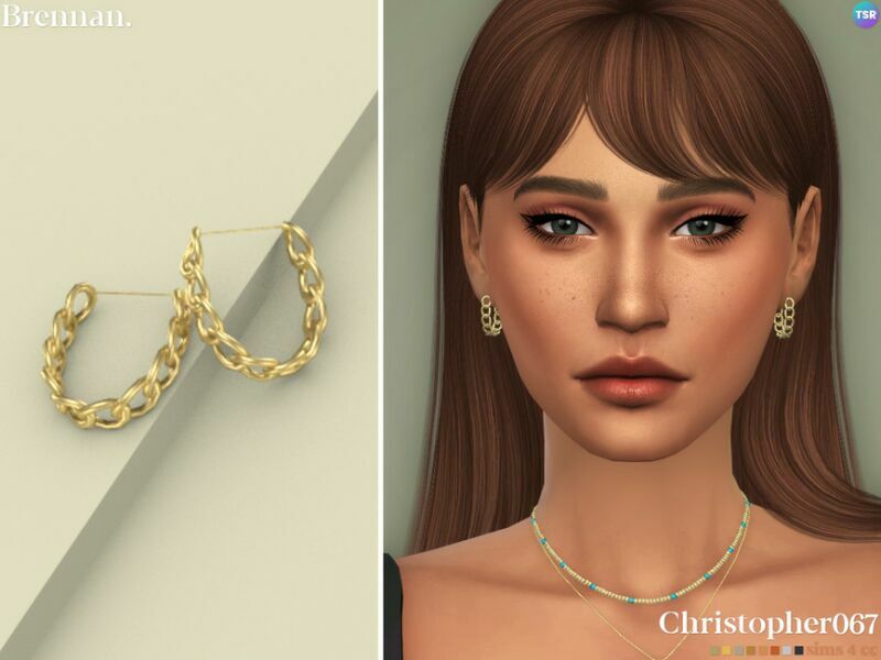 Brennan Earrings By Christopher067 1 Brennan Earrings By Christopher067 Sims 4 CC