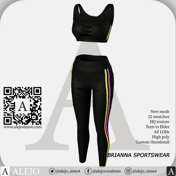 Brianna Sportswear 1 Brianna Sportswear Sims 4 CC