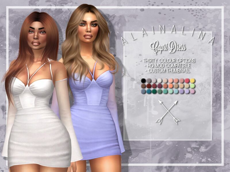 Capri Dress By Alainalina 1 Capri Dress By Alainalina Sims 4 CC