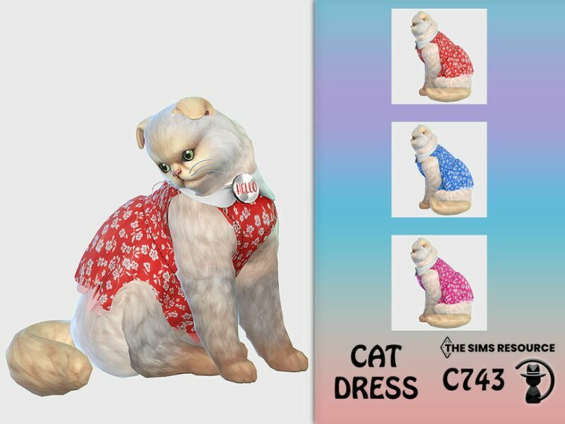 CAT Dress C743 By Turksimmer 1 CAT Dress C743 By Turksimmer Sims 4 CC